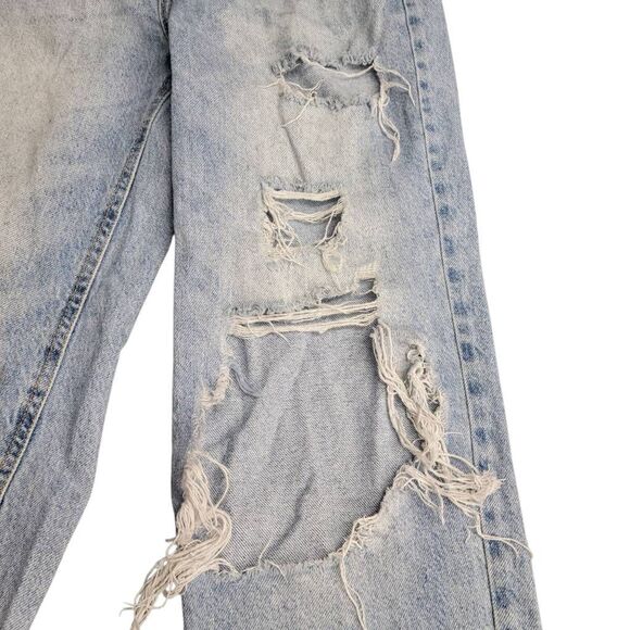 Pacsun 90's Boyfriend Rip Torn Very Distressed Denim High Rise Blue Jeans - Picture 7 of 12